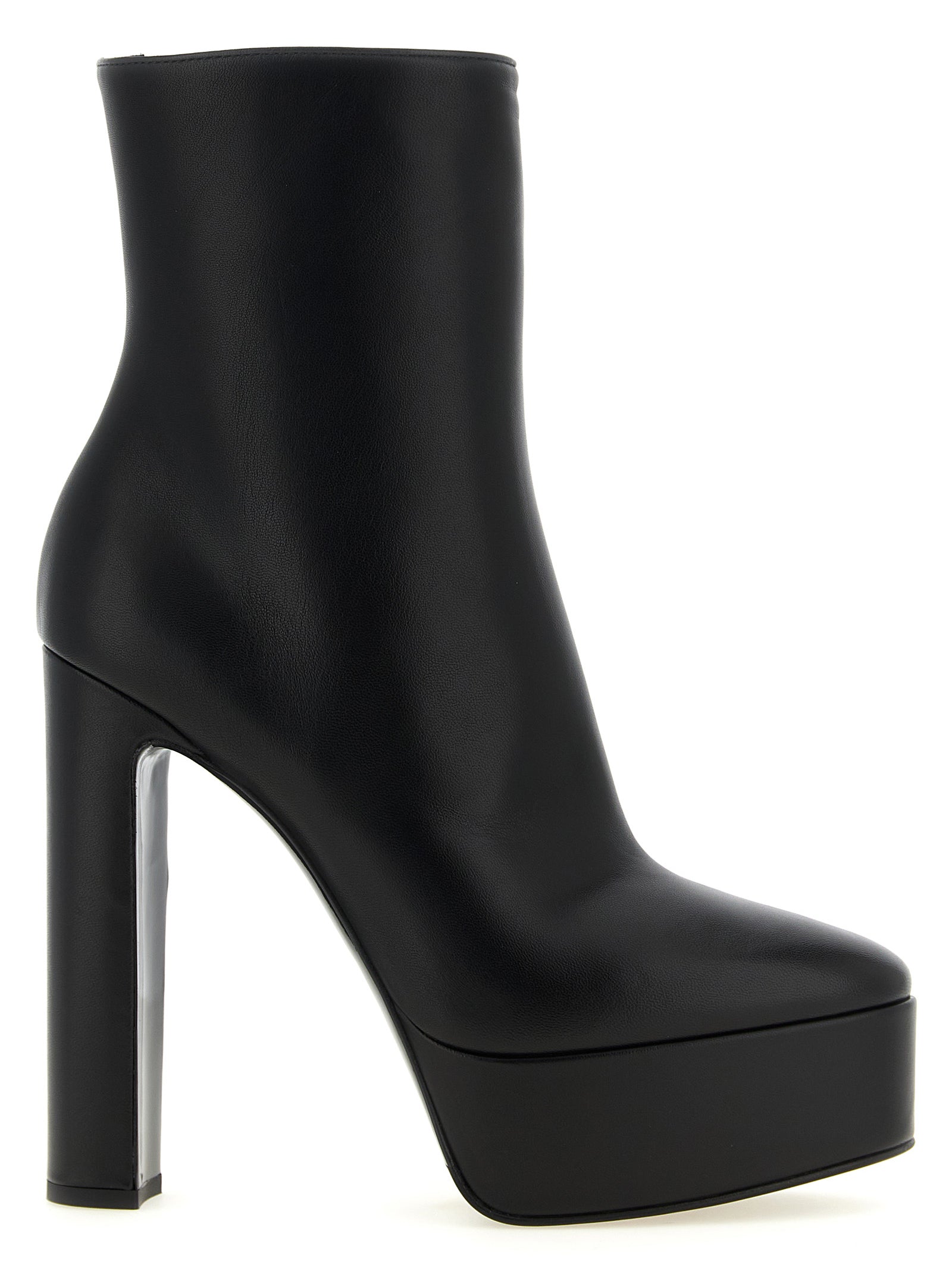 LE SILLA Black Lamb Leather Ankle Boots