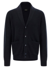 Brioni Blue Cashmere Cardigan