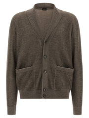 Brioni Brown Cashmere Cardigan