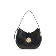 Versace Black Calf Leather Bos Taurus Shoulder Bag for Women