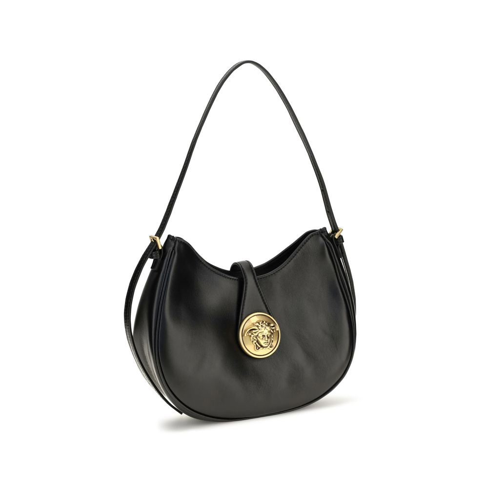 Versace Black Calf Leather Bos Taurus Shoulder Bag for Women