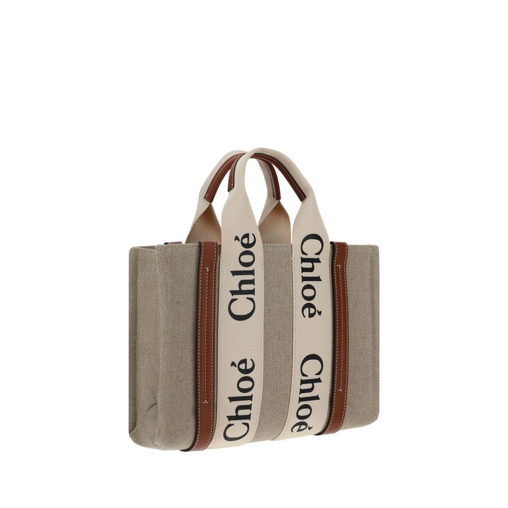 Chloé Brown Canvas Handbag