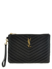 Saint Laurent Black Calfskin Clutch Bag for Women