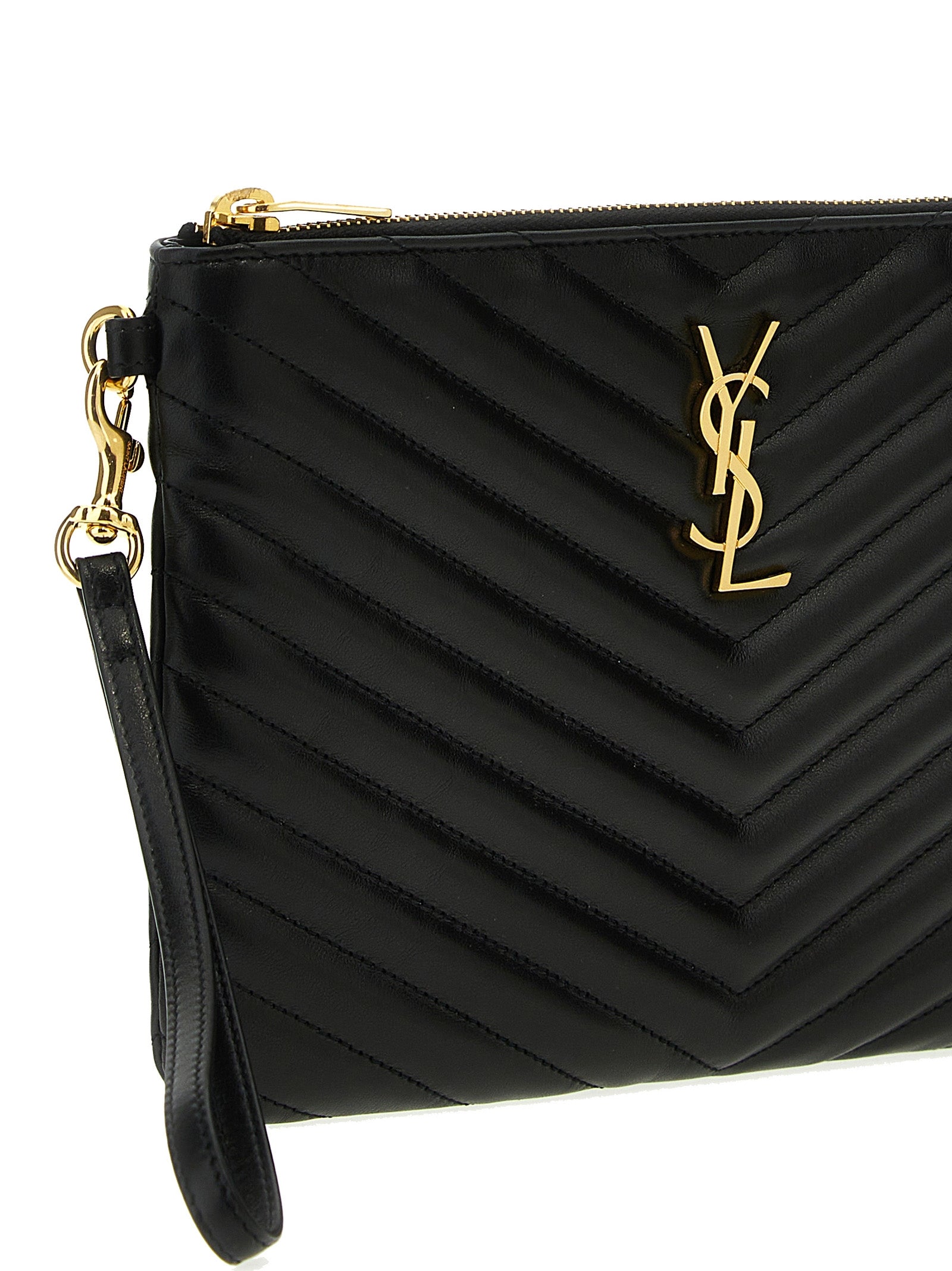 Saint Laurent Black Calfskin Clutch Bag for Women