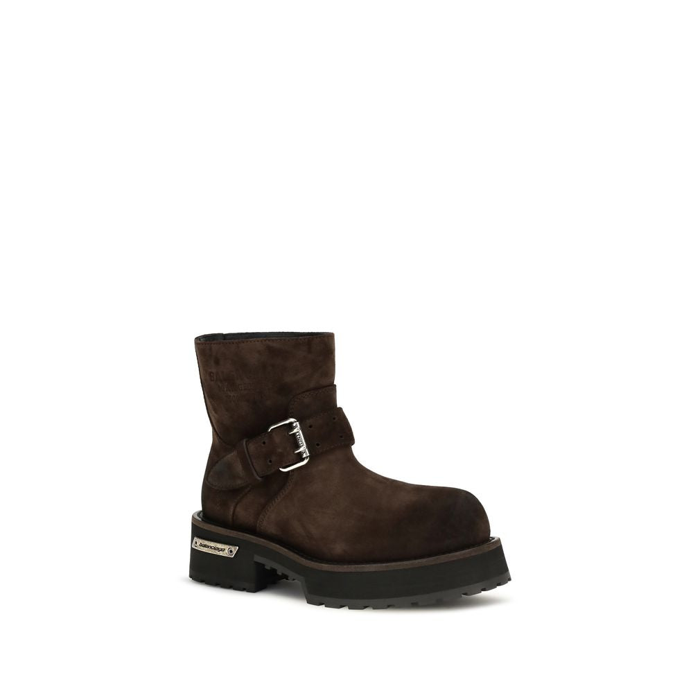 Balenciaga Brown Calf Leather Bos Taurus Ankle Boots for Women