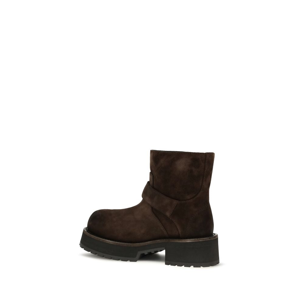 Balenciaga Brown Calf Leather Bos Taurus Ankle Boots for Women