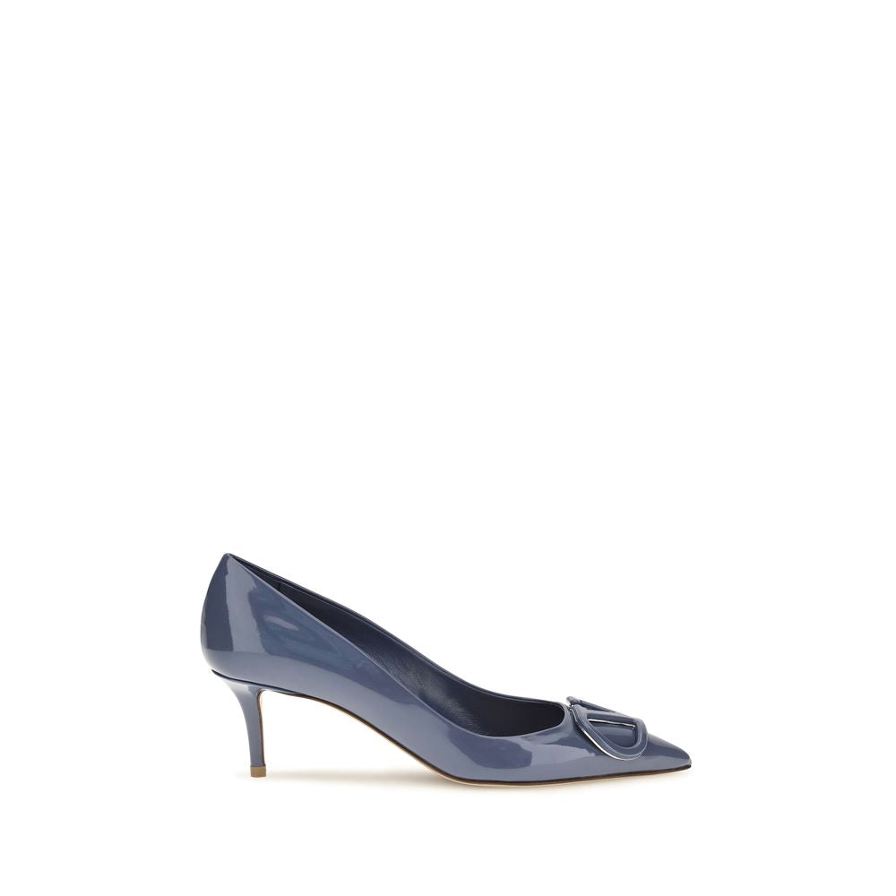 Valentino Garavani Blue Calf Leather Bos Taurus High Heel Pumps for Women