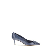 Valentino Garavani Blue Calf Leather Bos Taurus High Heel Pumps for Women