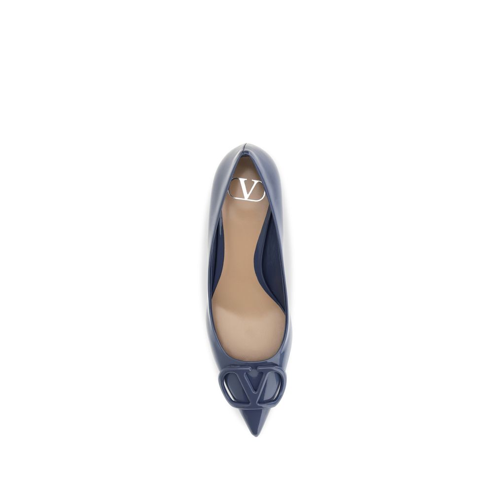 Valentino Garavani Blue Calf Leather Bos Taurus High Heel Pumps for Women