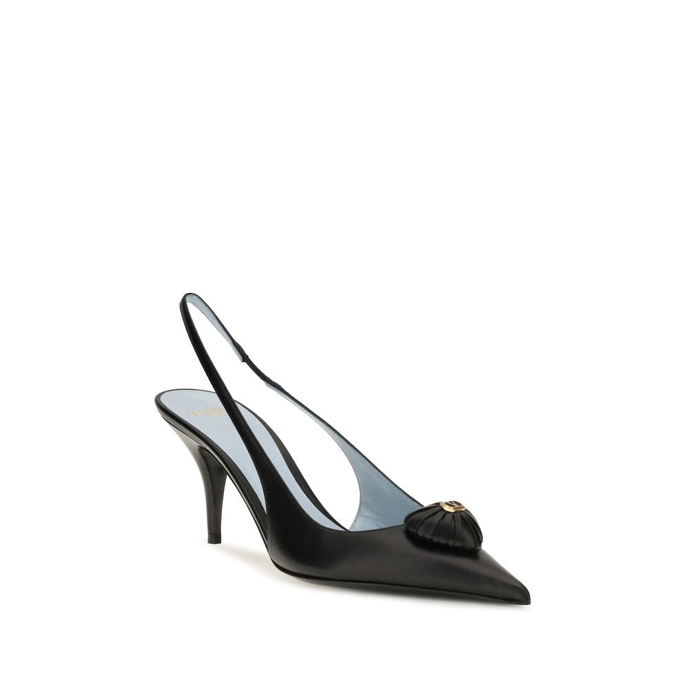 Valentino Garavani Black Calf Leather Bos Taurus High Heel Pumps for Women