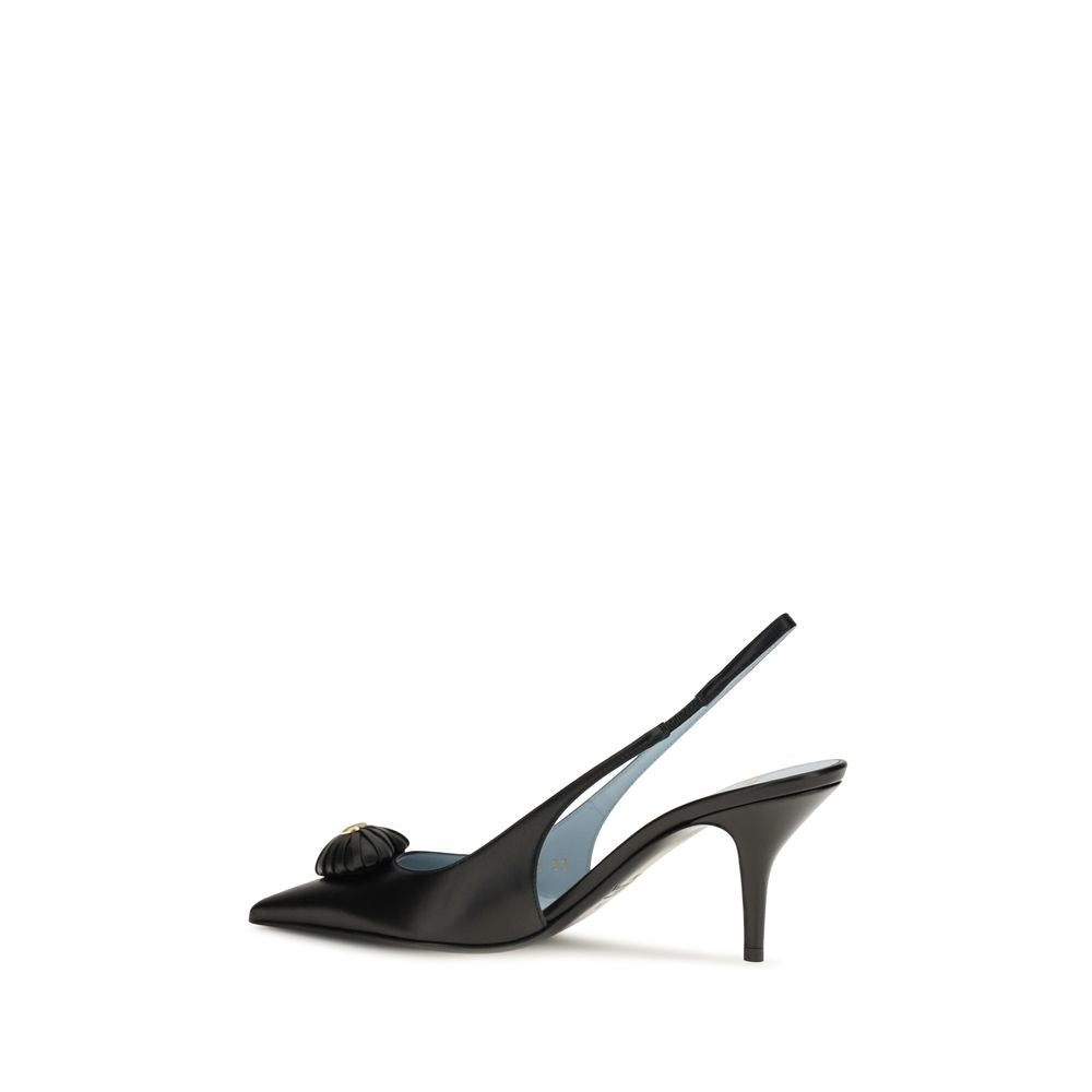 Valentino Garavani Black Calf Leather Bos Taurus High Heel Pumps for Women
