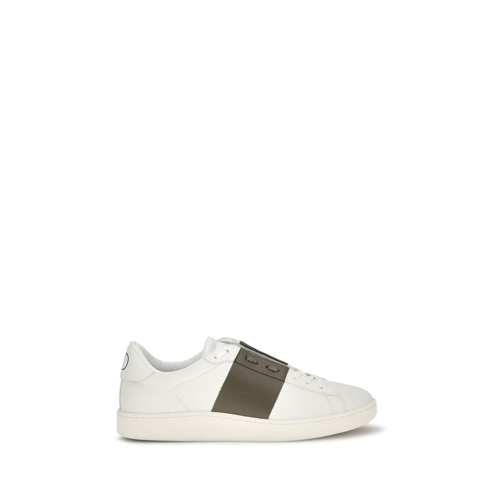 Valentino Garavani White Calf Leather Bos Taurus Low Top Sneakers for Men