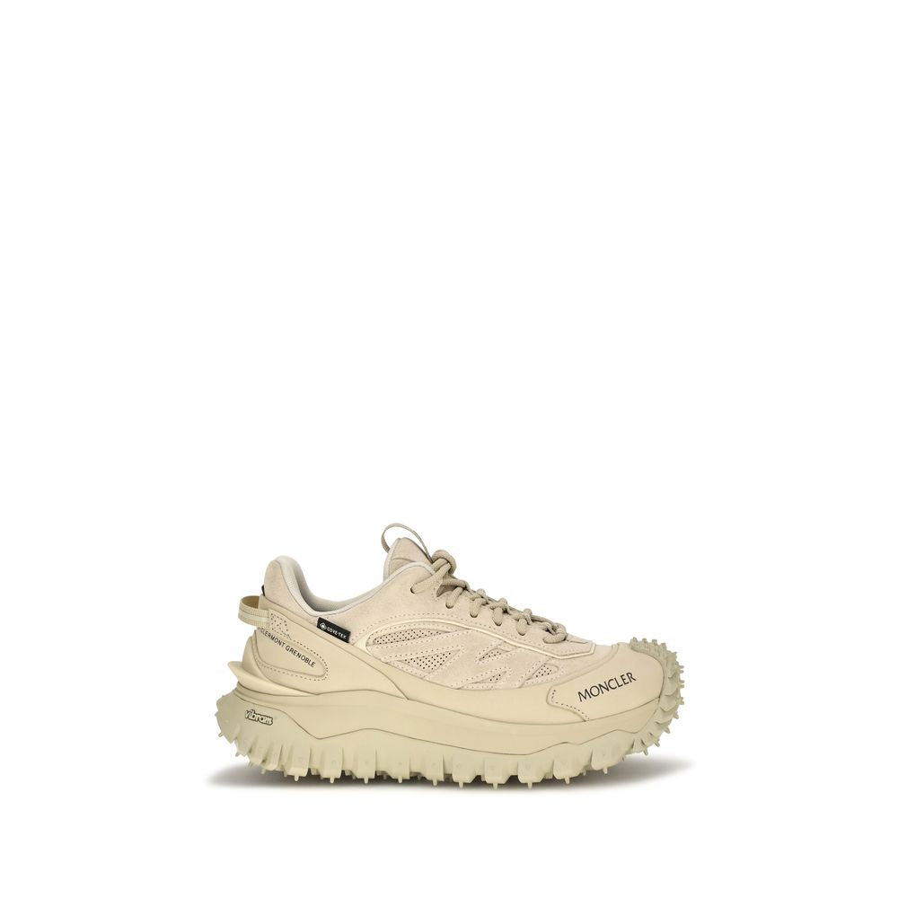 Moncler Beige Calf Leather Bos Taurus Athletic Sneakers for Women