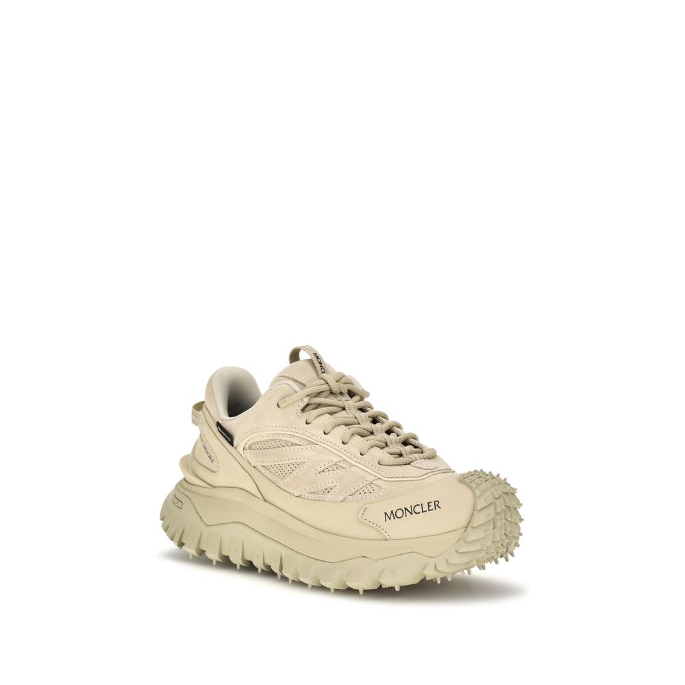 Moncler Beige Calf Leather Bos Taurus Athletic Sneakers for Women
