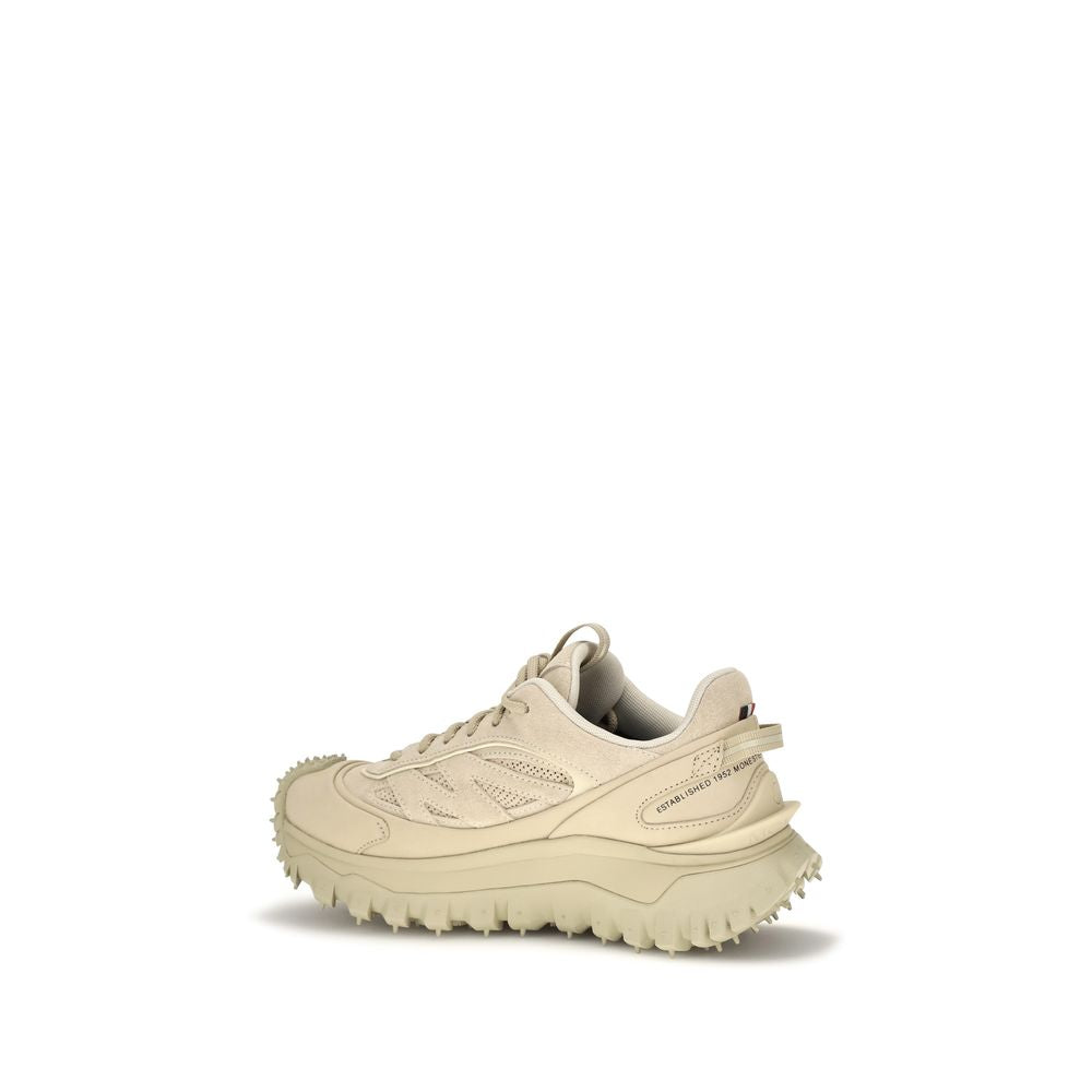 Moncler Beige Calf Leather Bos Taurus Athletic Sneakers for Women