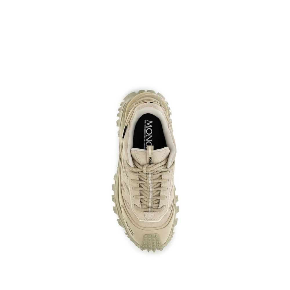 Moncler Beige Calf Leather Bos Taurus Athletic Sneakers for Women