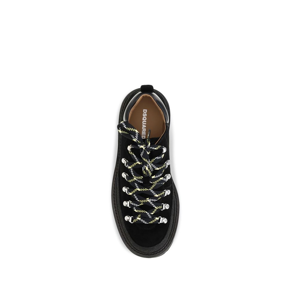 Dsquared² Black Calf Leather Bos Taurus Athletic Sneakers for Men
