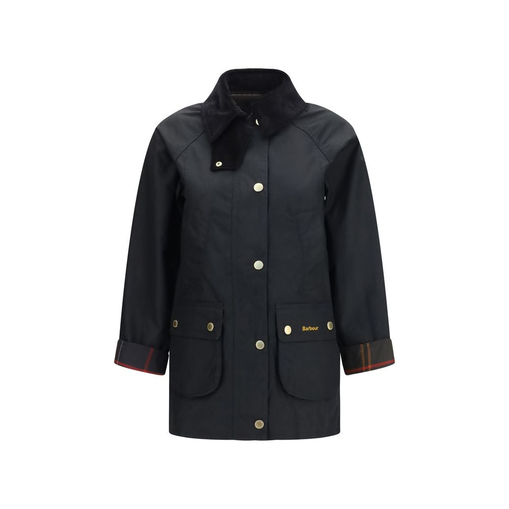 Barbour Black Cotton Full-Length Jacket for Women