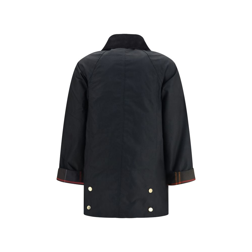 Barbour Black Cotton Full-Length Jacket for Women