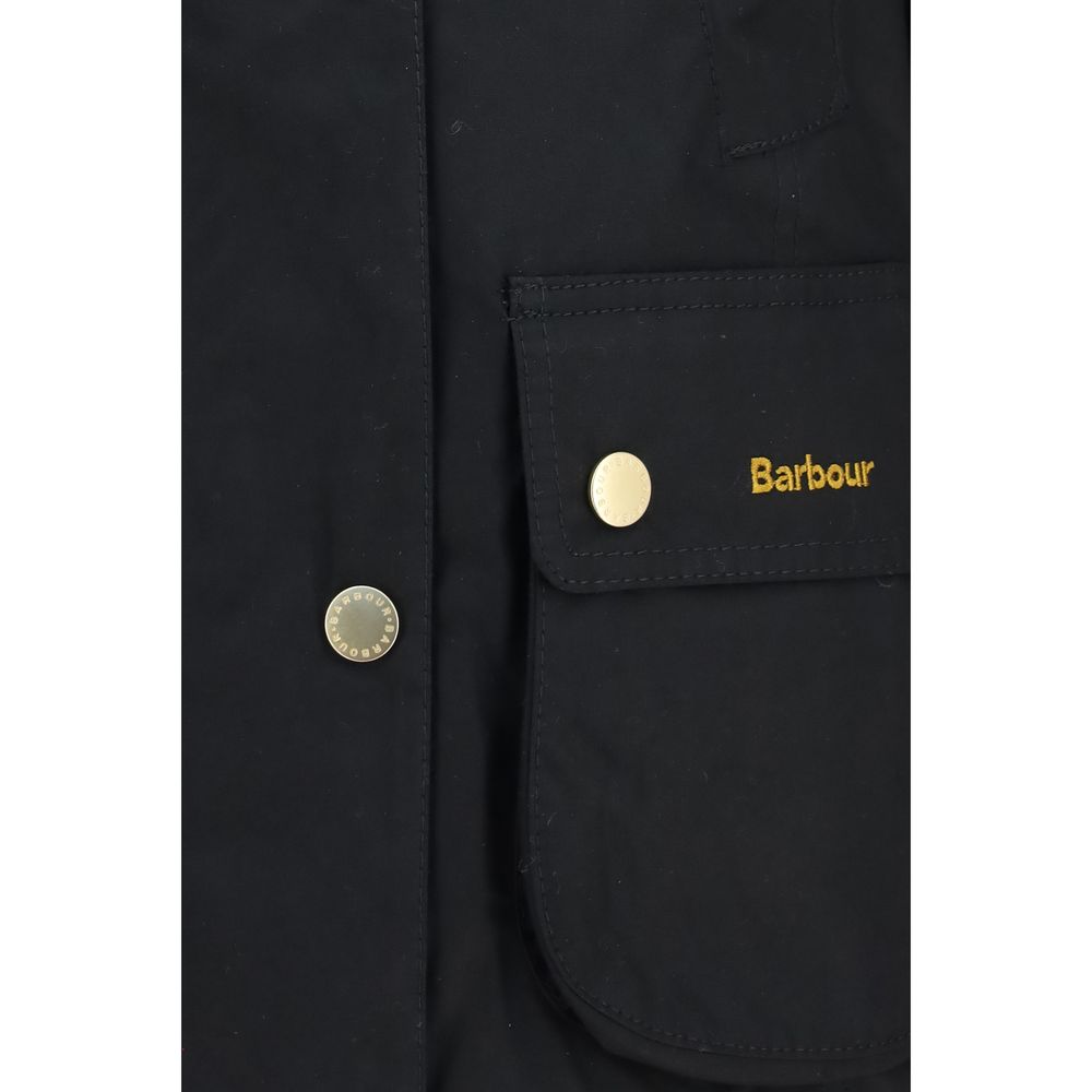 Barbour Black Cotton Full-Length Jacket for Women