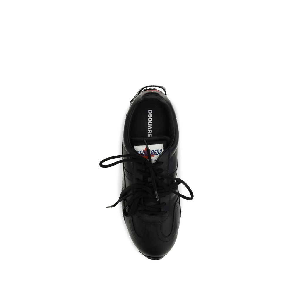 Dsquared² Black Calf Leather Bos Taurus Athletic Sneakers for Men