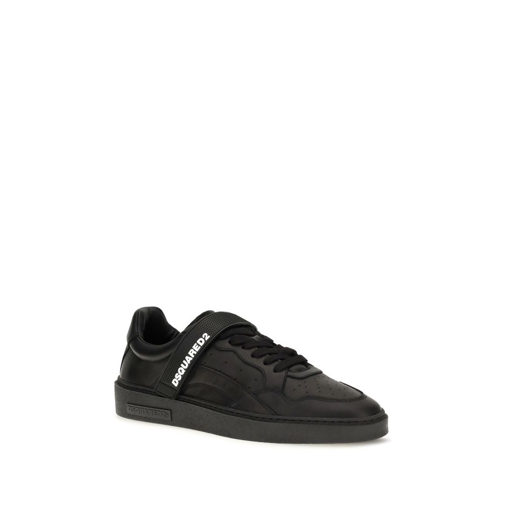 Dsquared² Black Calf Leather Bos Taurus Athletic Sneakers for Men