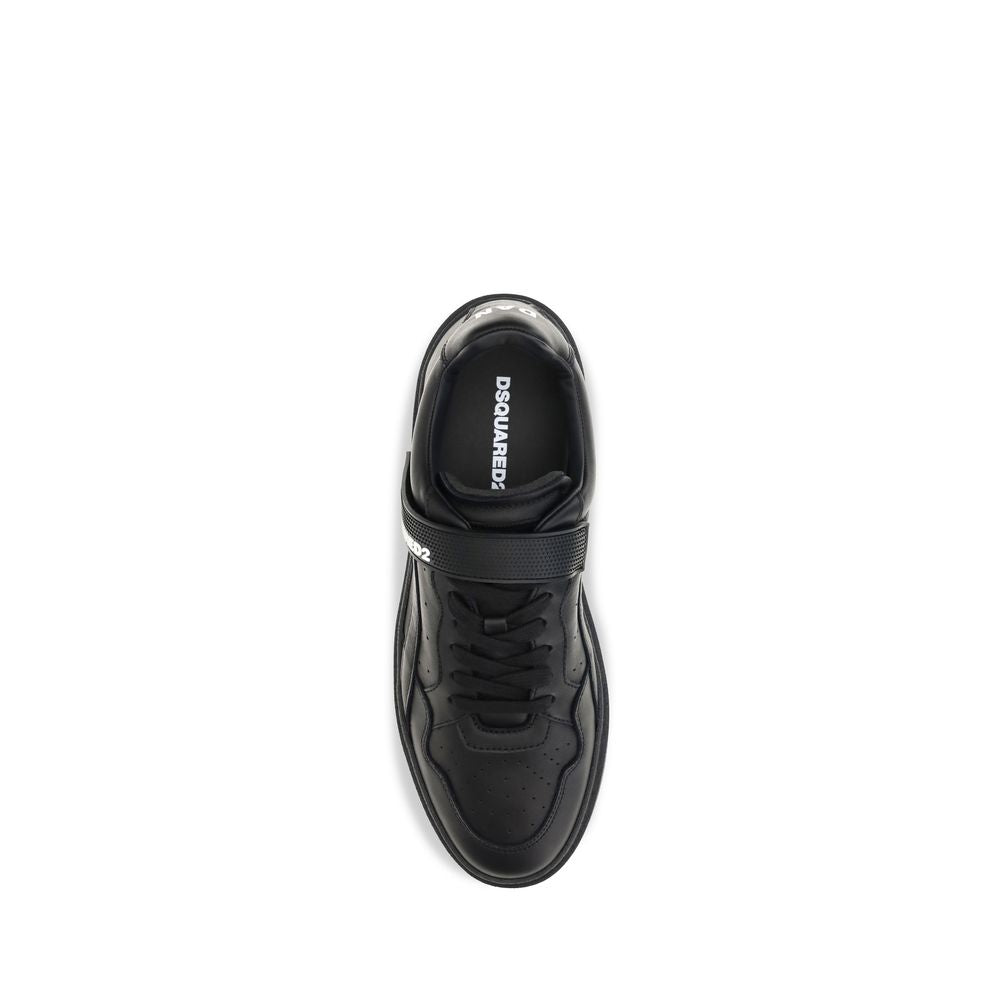 Dsquared² Black Calf Leather Bos Taurus Athletic Sneakers for Men