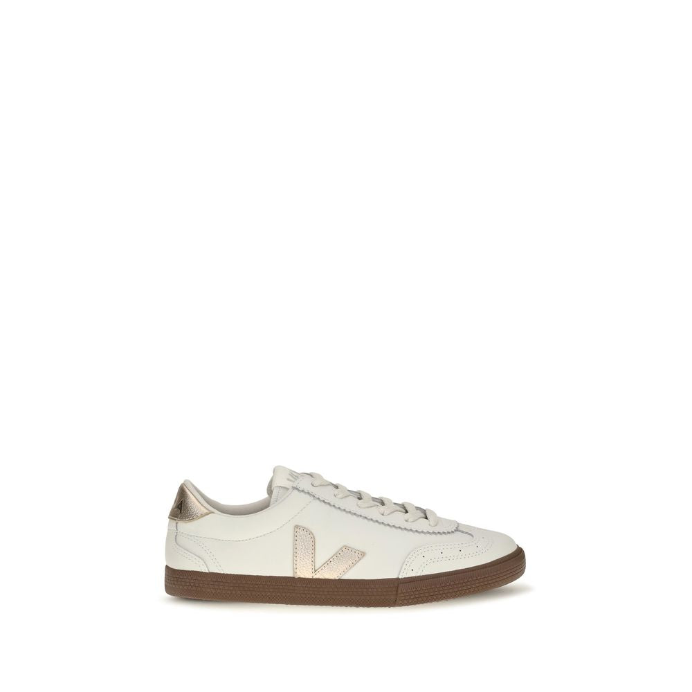 Veja White Calf Leather Bos Taurus Low Top Sneakers for Women