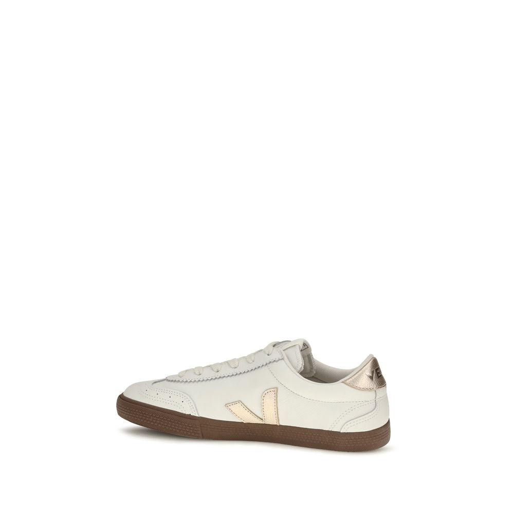 Veja White Calf Leather Bos Taurus Low Top Sneakers for Women