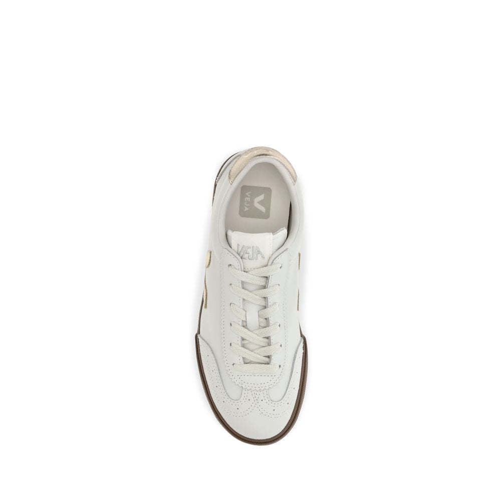 Veja White Calf Leather Bos Taurus Low Top Sneakers for Women