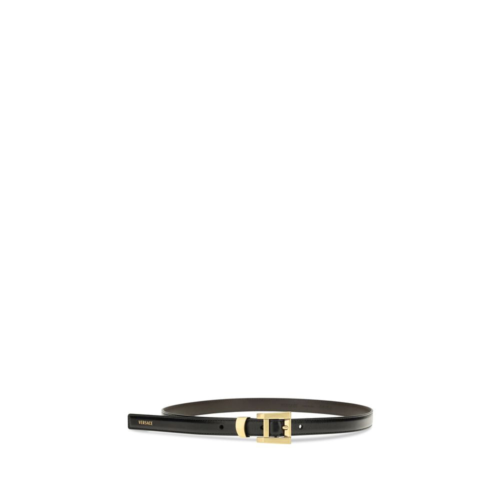 Versace Black Calf Leather Bos Taurus Regular Belt for Women
