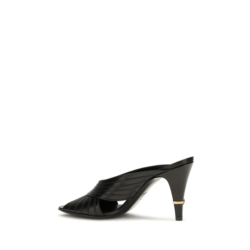 Versace Black Lamb Ovis Aries Aries Mules for Women