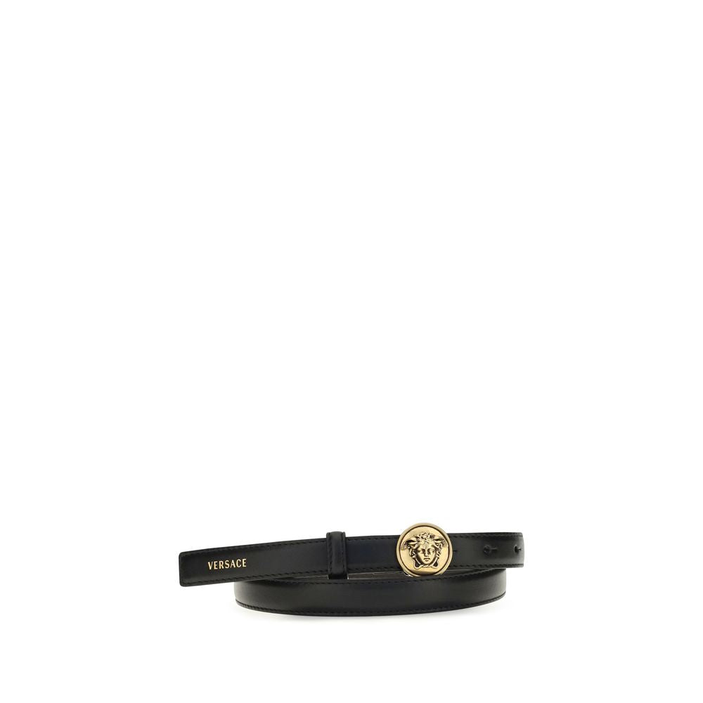 Versace Black Calf Leather Bos Taurus Regular Belt for Women