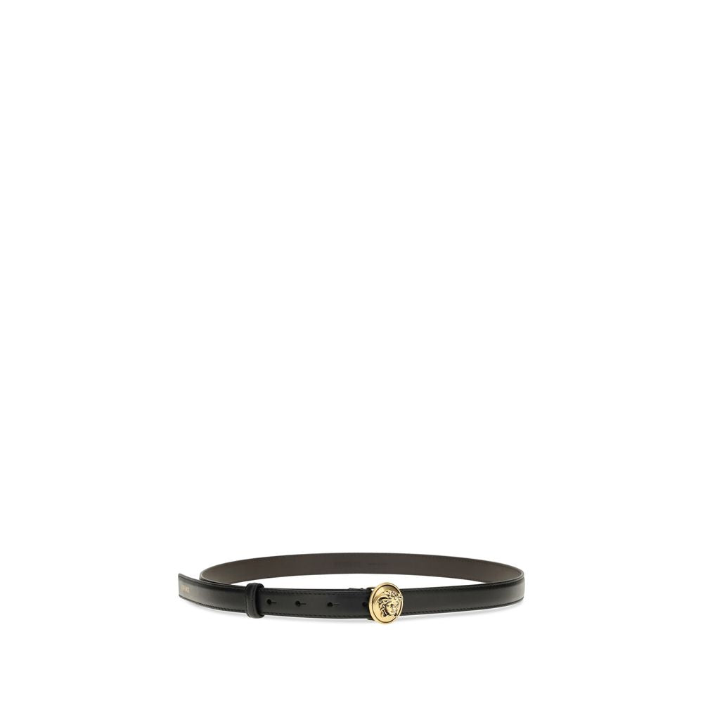Versace Black Calf Leather Bos Taurus Regular Belt for Women