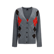 PINKO Gray Wool Oves Aries Cardigan for Women
