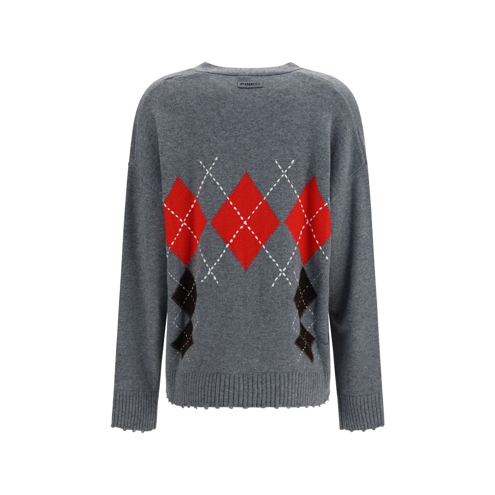 PINKO Gray Wool Oves Aries Cardigan for Women