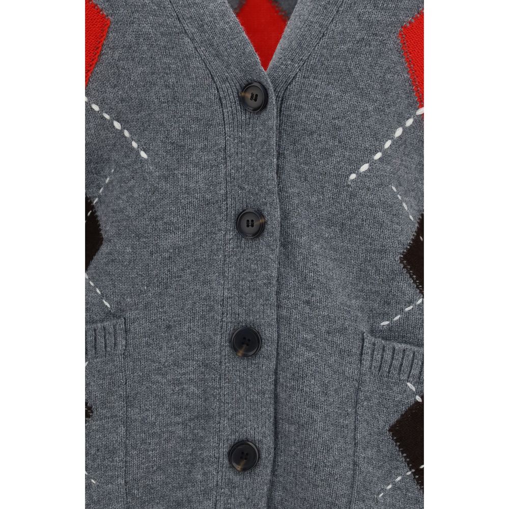 PINKO Gray Wool Oves Aries Cardigan for Women