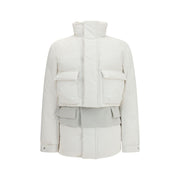 Sacai White Polyester Full-Length Jacket