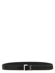 Saint Laurent Black Leather Regular Belt