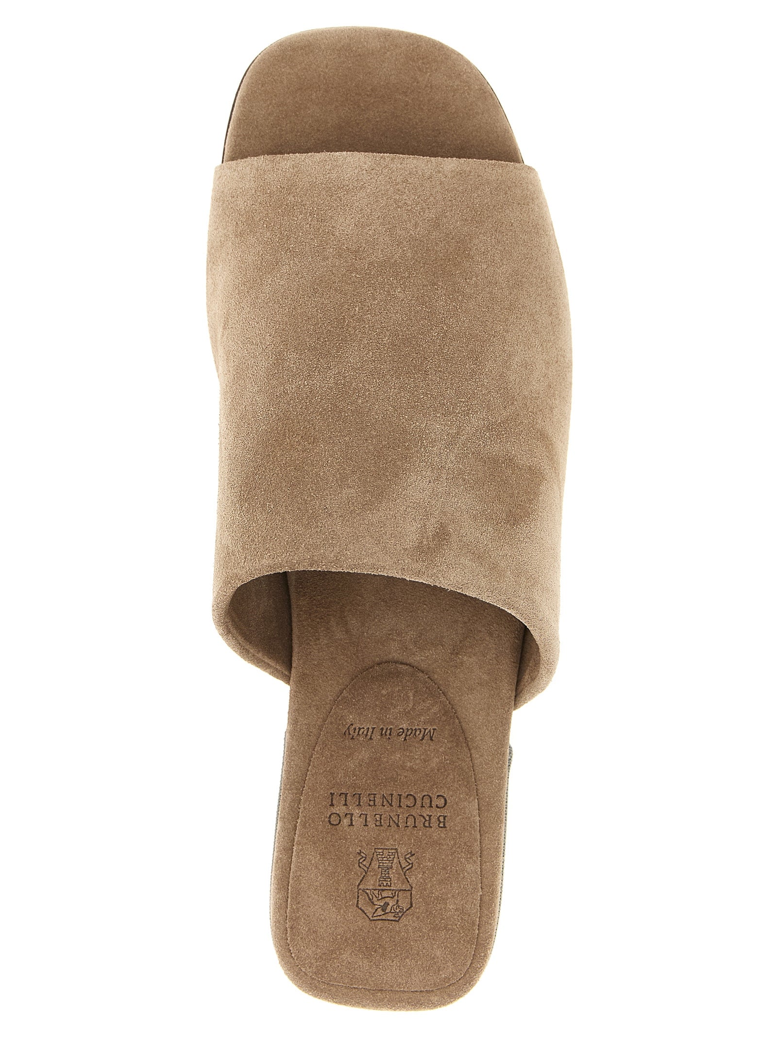Brunello Cucinelli Brown Calfskin Slides for Women