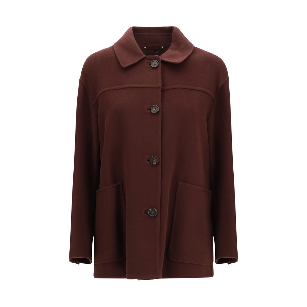 'S Max Mara Bordeaux Wool Oves Aries Coat for Women