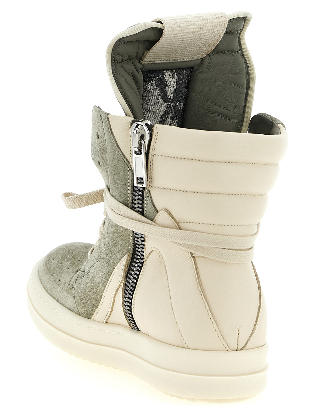 Rick Owens Bicolor Calfskin Athletic Sneakers for Women