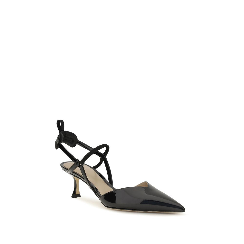 Fendi Black Calf Leather Bos Taurus High Heel Pumps for Women