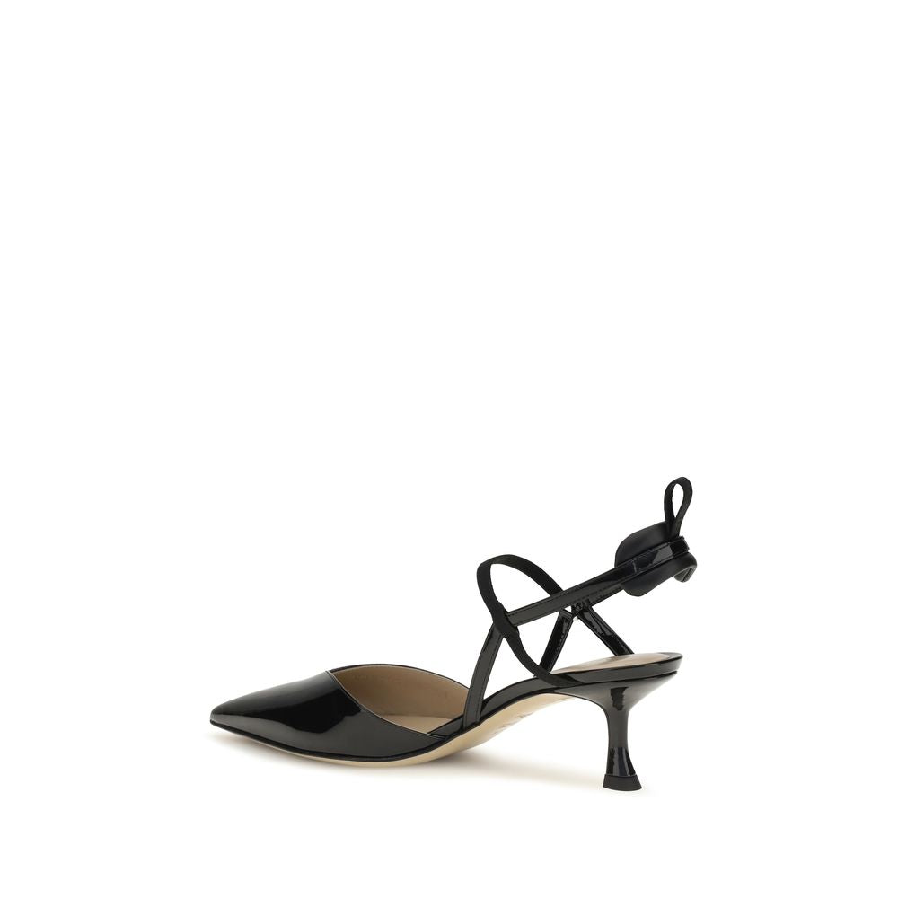 Fendi Black Calf Leather Bos Taurus High Heel Pumps for Women