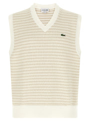 Lacoste Beige Cotton Sleeveles Sweater