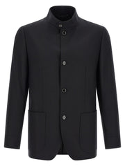 Lardini Black Virgin Wool Blazer