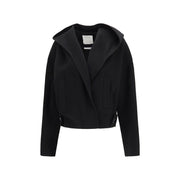 Max Mara Black Wool Oves Aries Full-Length Jacket