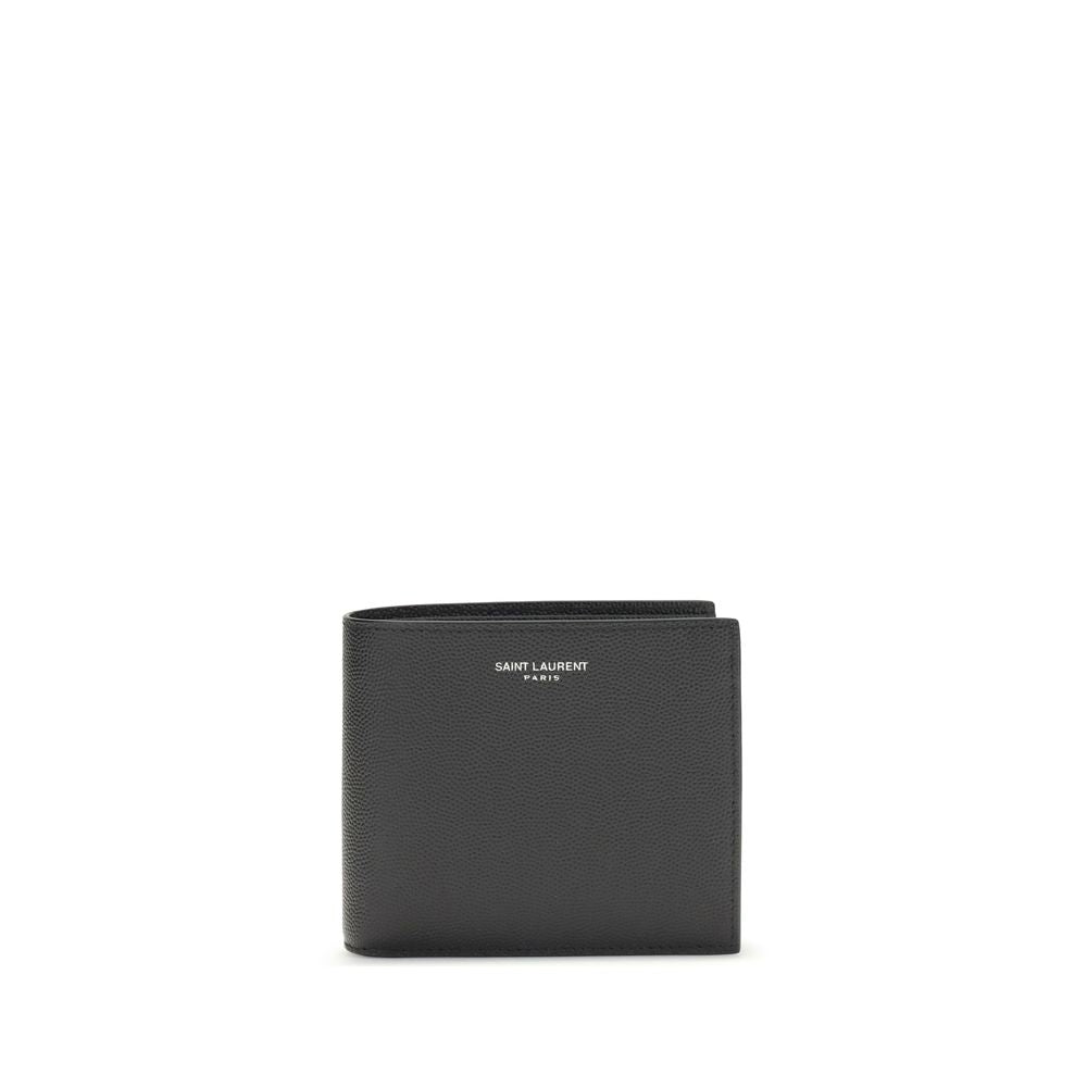 Saint Laurent Black Calf Leather Bos Taurus Wallet for Men