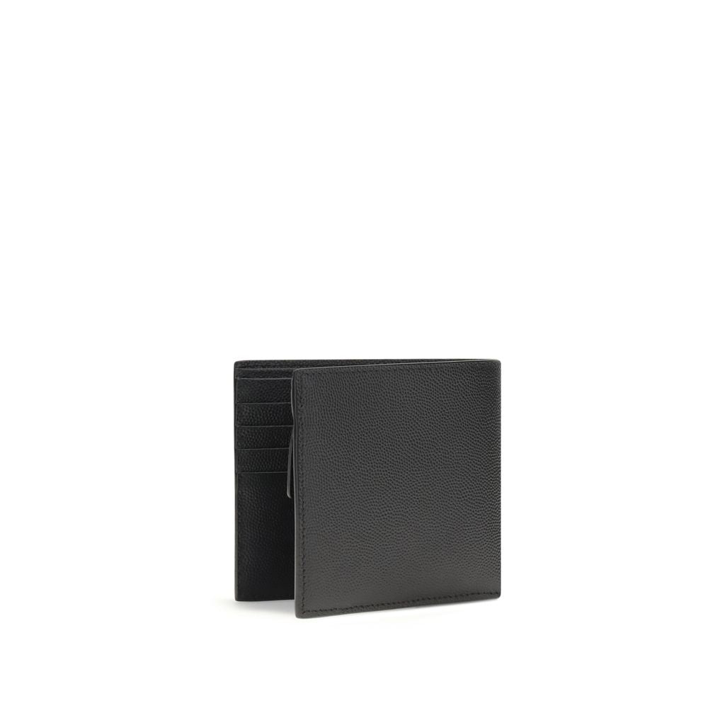 Saint Laurent Black Calf Leather Bos Taurus Wallet for Men