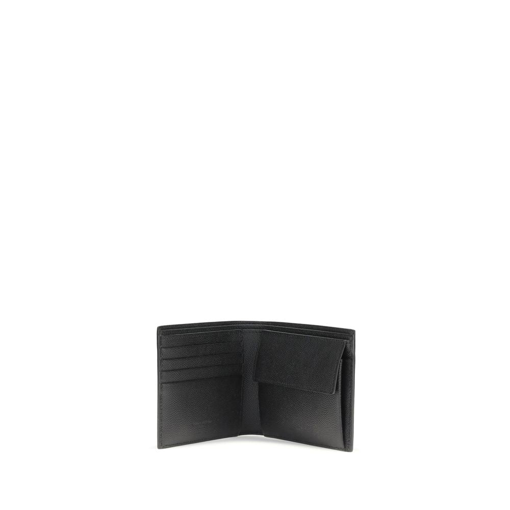 Saint Laurent Black Calf Leather Bos Taurus Wallet for Men